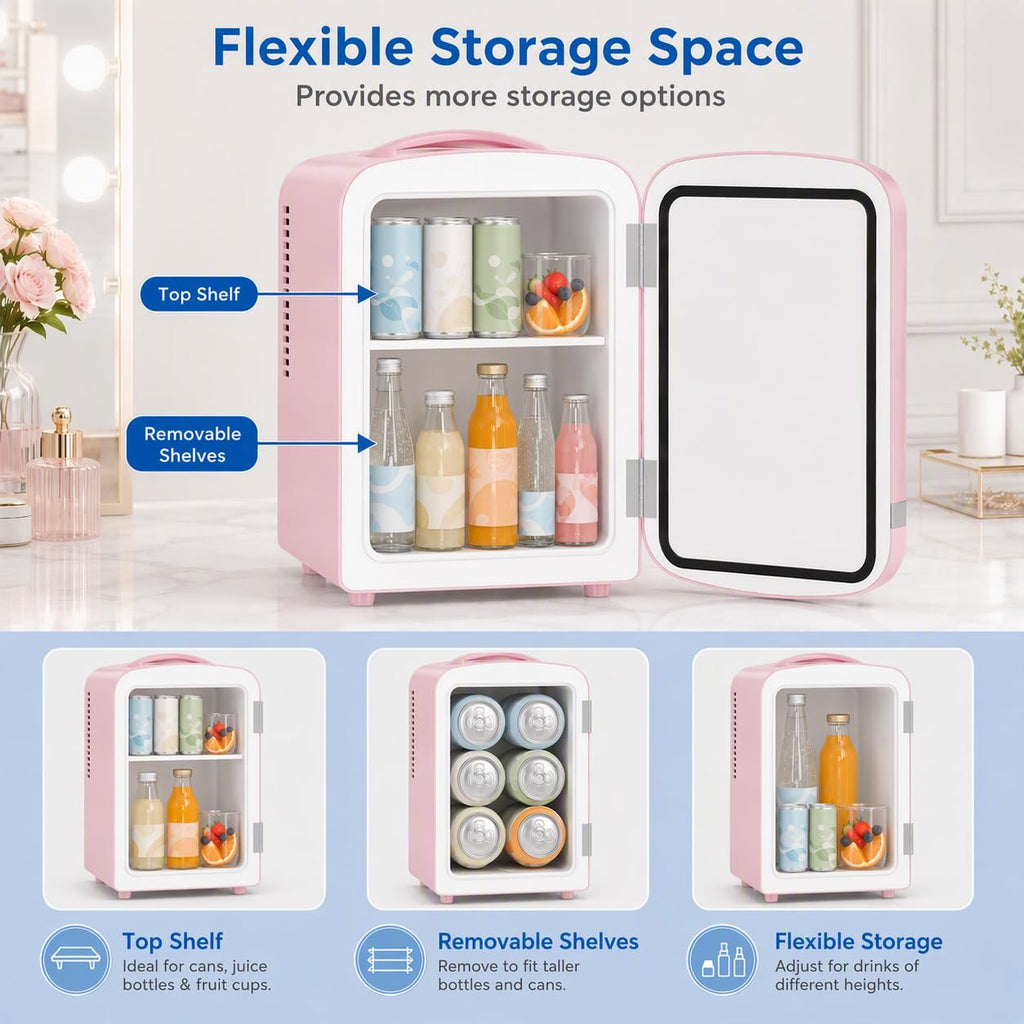 4L 6 Can Mini Fridge Beverage Cooler V583259