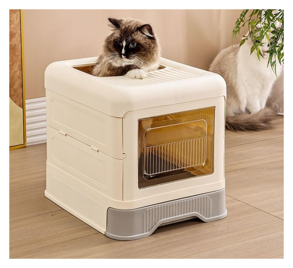 Fully Enclosed Cat Litter Box with Lid and Drawer Y231569