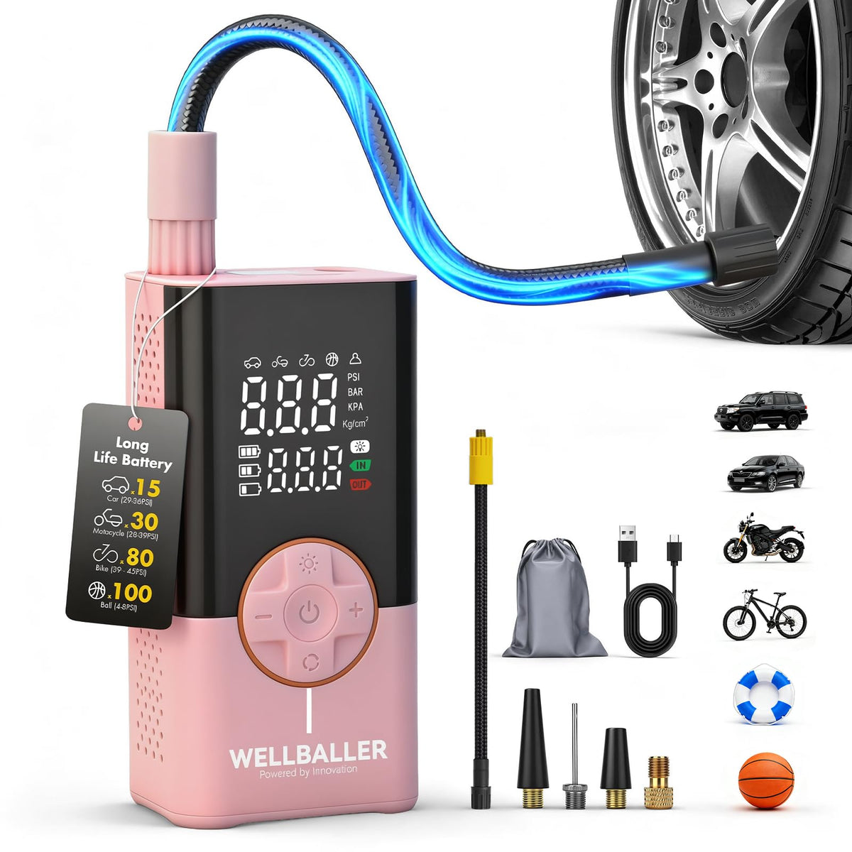 Portable Air Compressor with Digital Pressure Gauge M6056