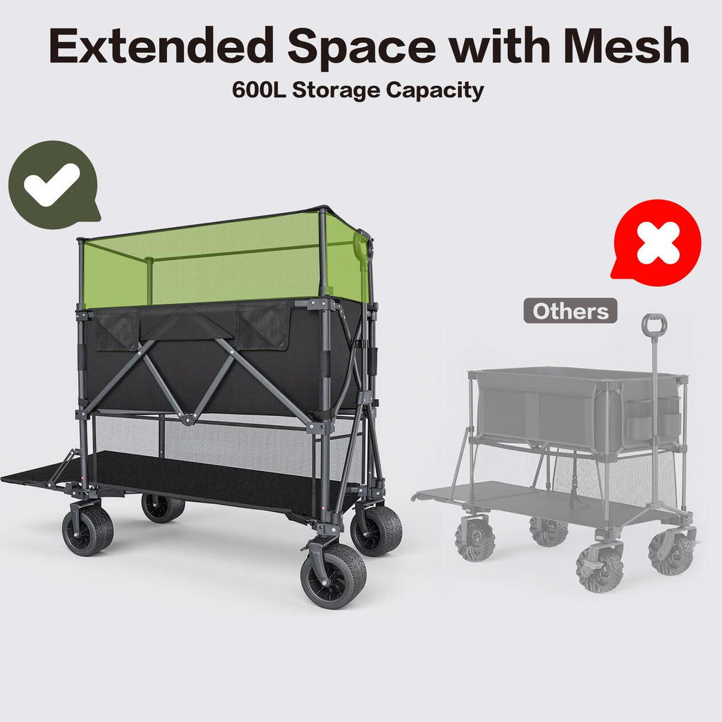 600L Foldable Collapsible Wagon Cart with Wheels S3190