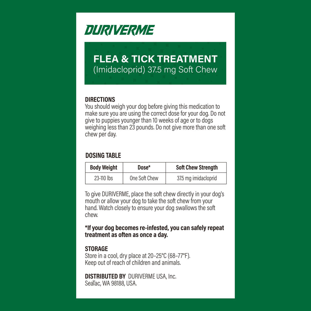 Flea and Tick Prevention for Dogs Imidacloprid Soft Chews 30 Count Q1662