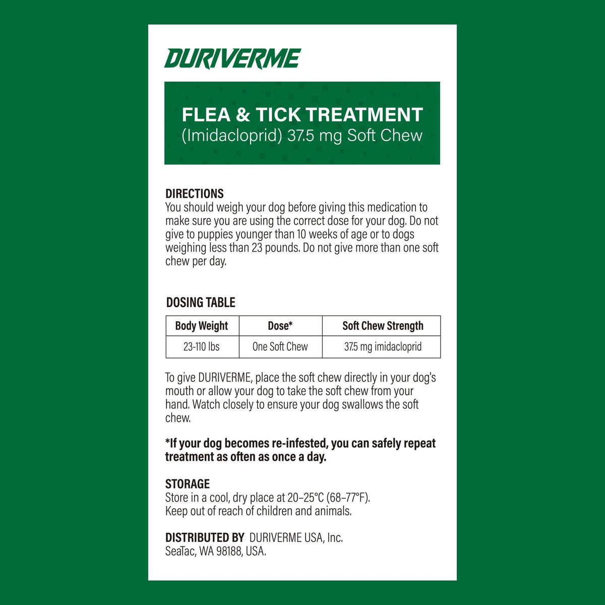Flea and Tick Prevention for Dogs Imidacloprid Soft Chews 30 Count Q1662