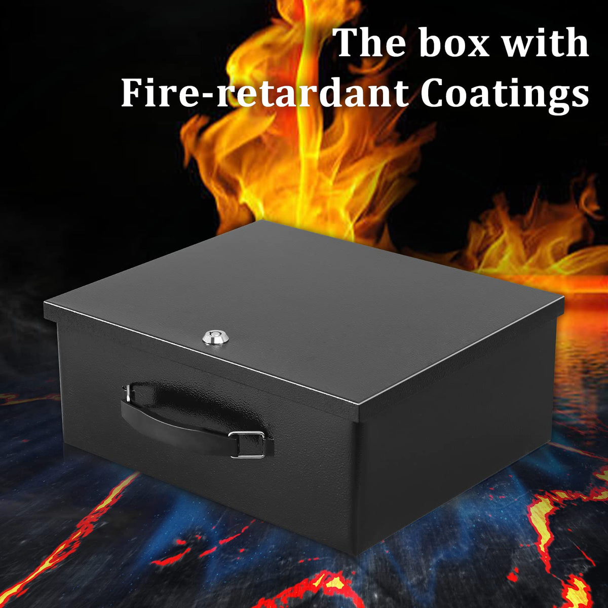 Fire Resistant Document Lock Box with Key H37238