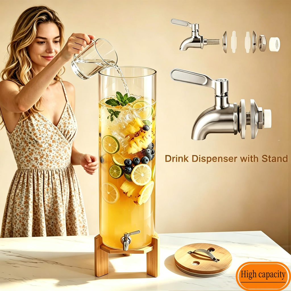 3.5 Gallon Glass Beverage Dispenser with Stand S9710