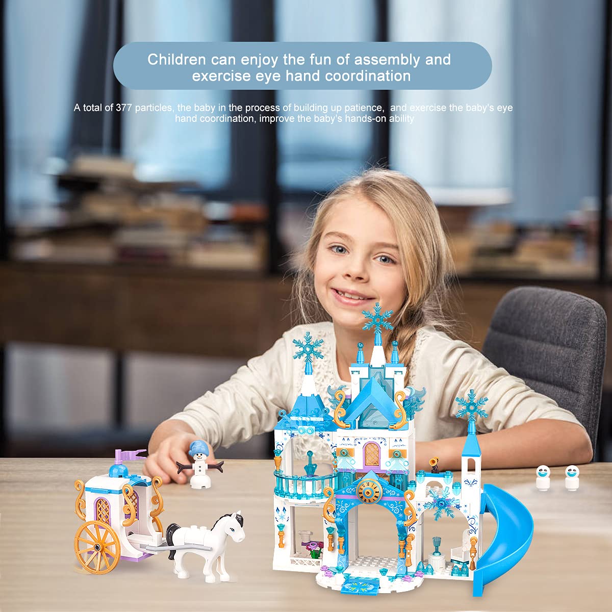 Girls Castle Building Blocks 377 Pieces Construction Toys Set P229