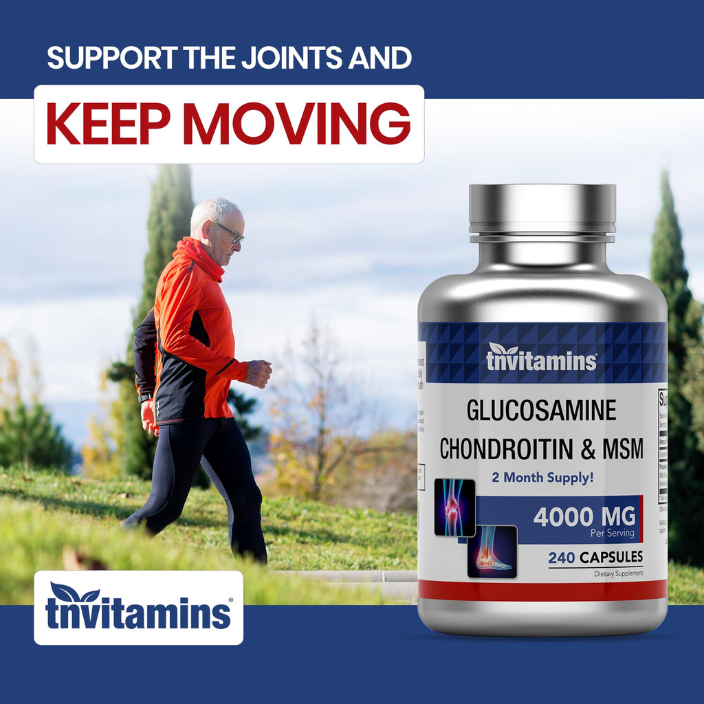 Glucosamine Chondroitin MSM 240 Capsules 4,000 mg Joint Support Supplement P11648