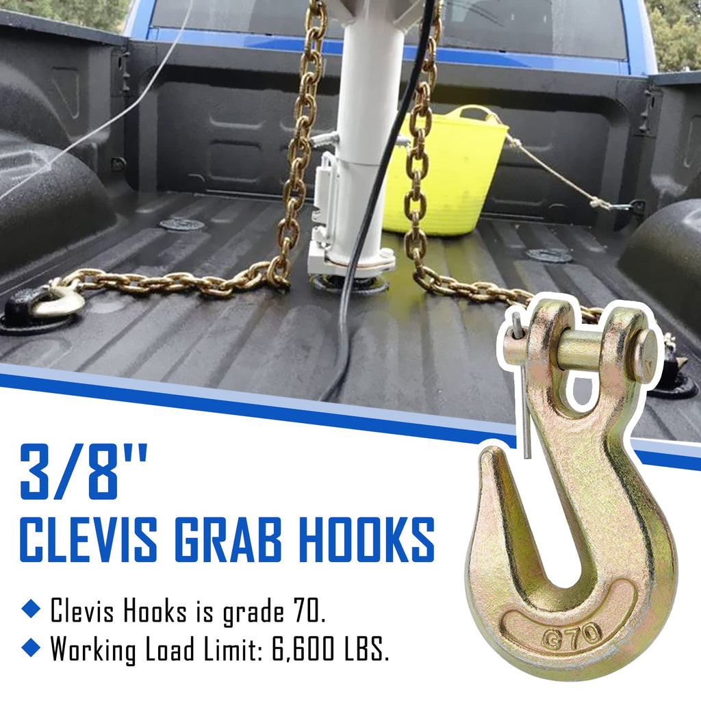 3/8" Grade 70 Forged Steel Clevis Grab Hooks N87374
