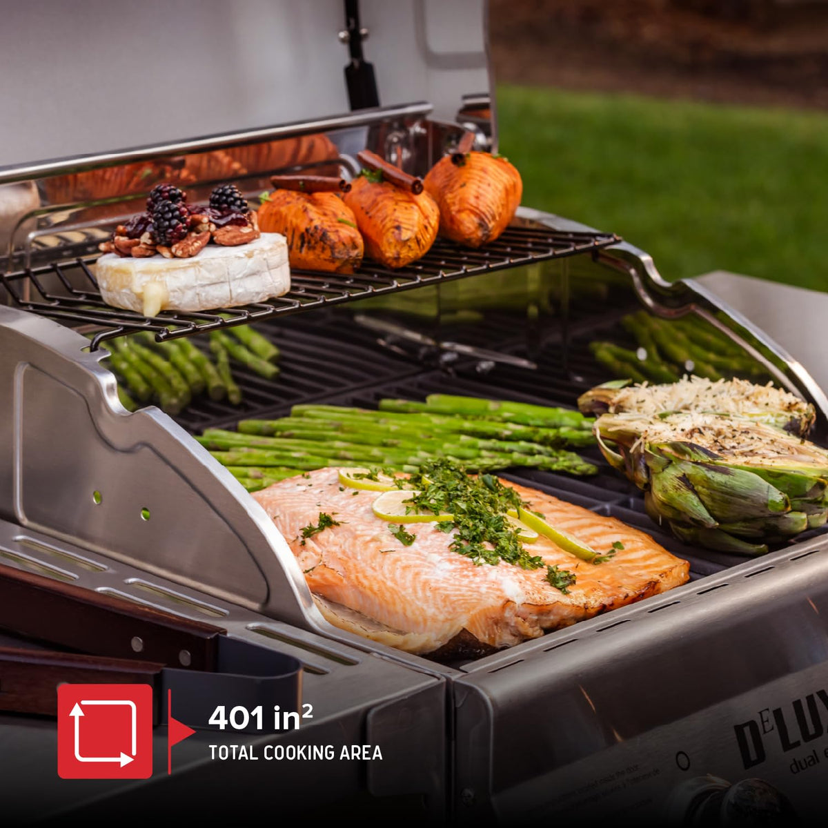 2 Burner Gas Grill with Foldable Shelves X948993