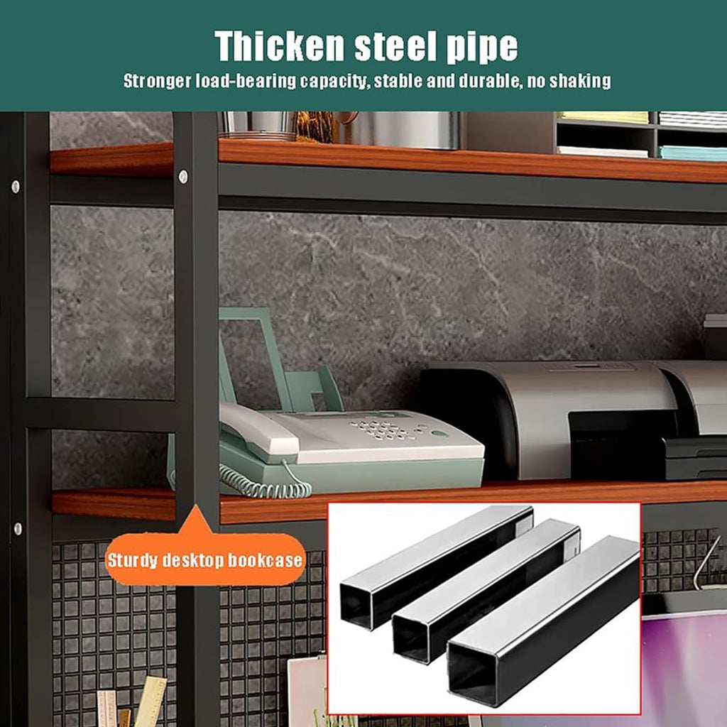 Adjustable 3-Tier Wooden Desktop Bookshelf Organizer Rack X5396