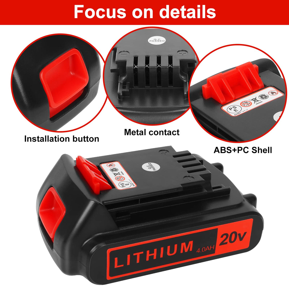 2 Pack 4000mAh 20V Lithium Ion Battery H45875