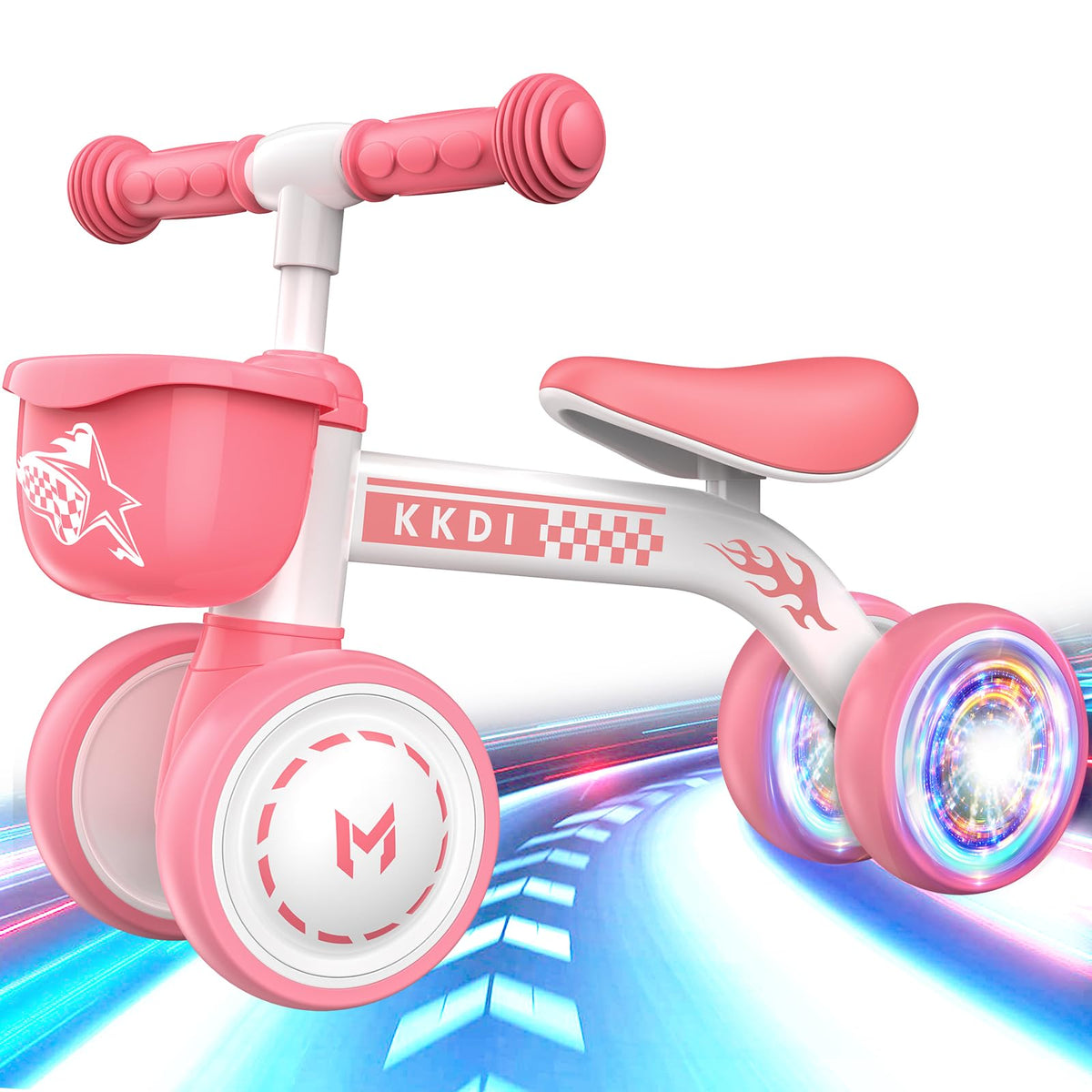 Pink Toddler Balance Bike with Silent Wheels U480