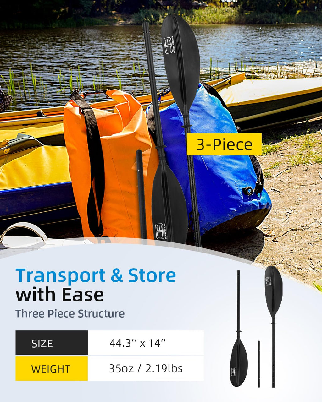 Adjustable Carbon Fiber Kayak Paddle E644