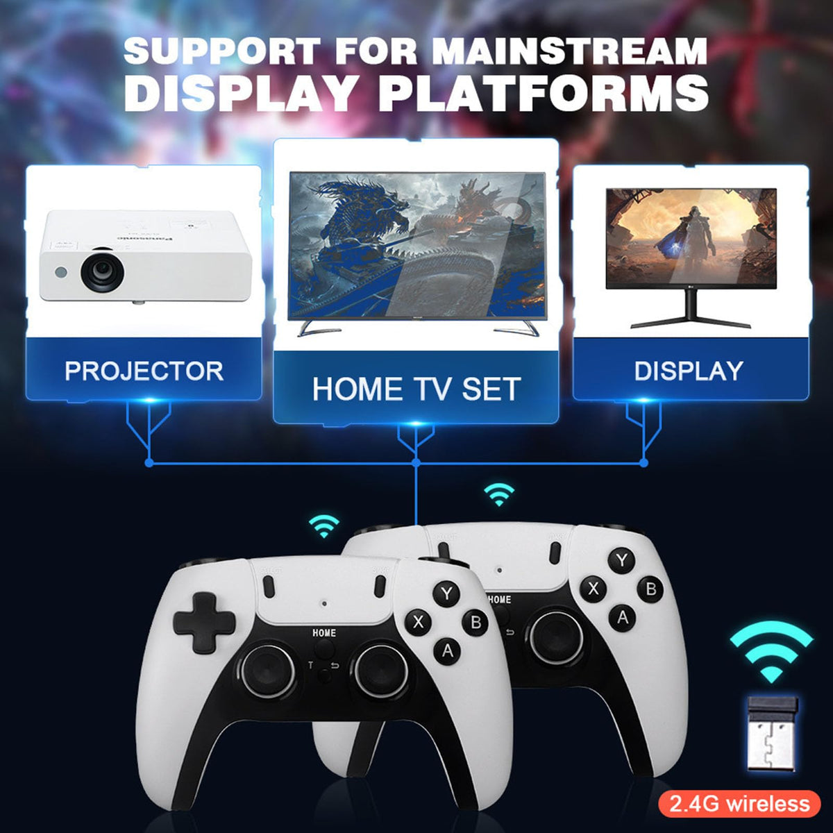 Wireless Retro Game Stick with 20000+ Classic Games, 4K HDMI, Dual 2.4G Controllers, 128GB X937695