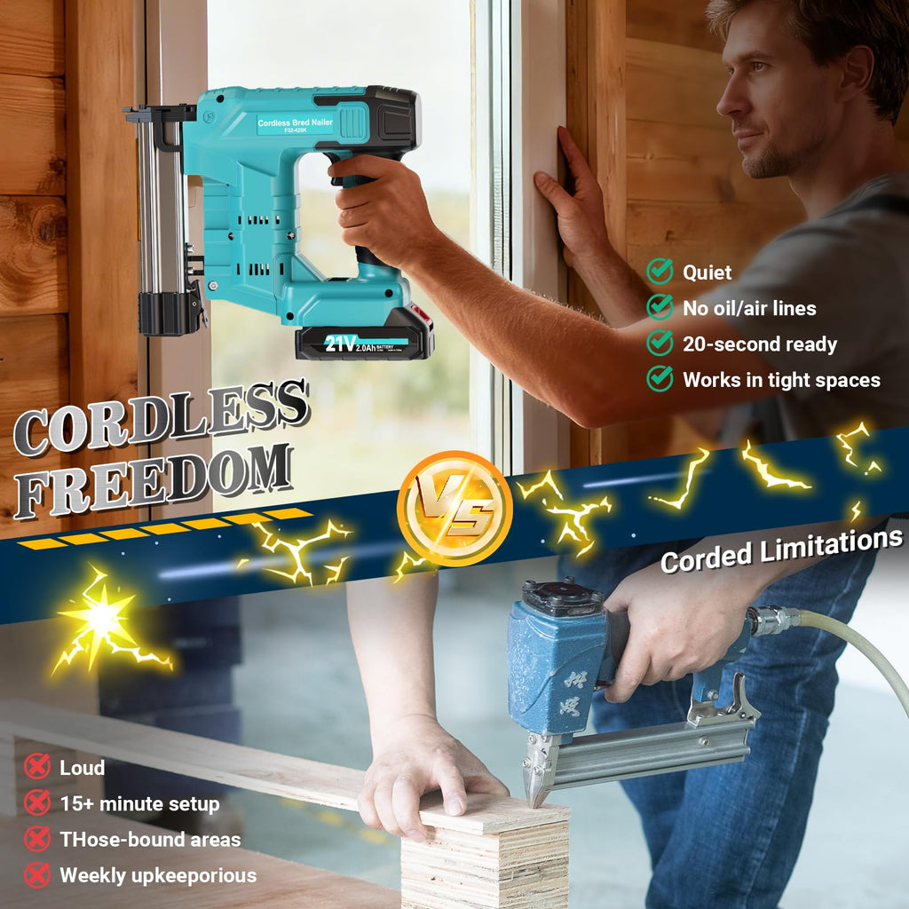 Cordless 2-in-1 21V Electric Nail Gun with Battery G2909