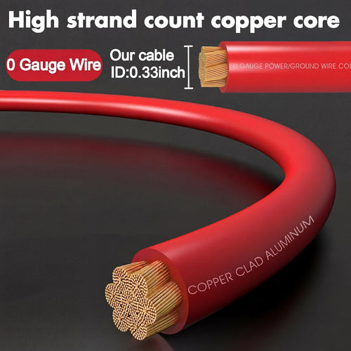 0 Gauge 3000W Amp Wiring Kit with 17FT CCA Power Cable Q49517