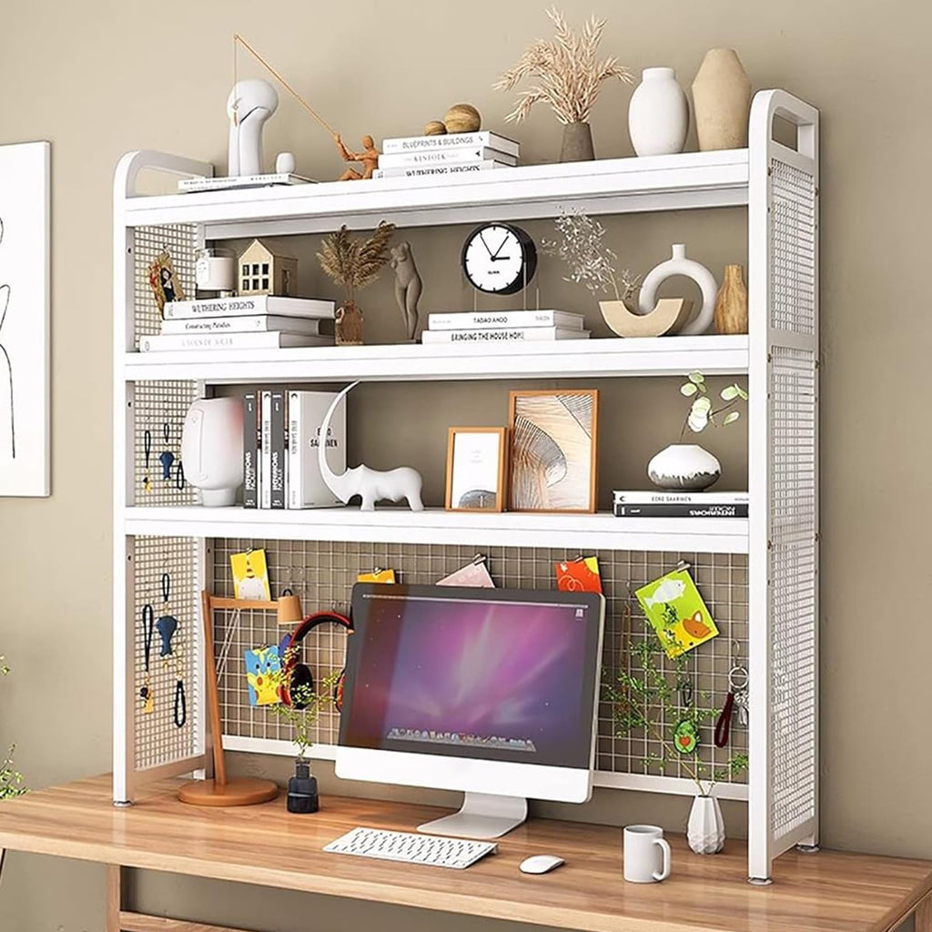 Adjustable 3-Tier Wooden Desktop Bookshelf Organizer Rack X5396