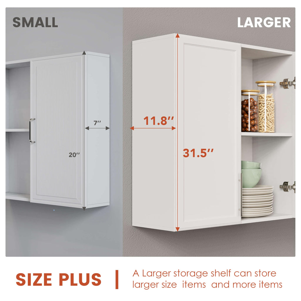 White Wall Cabinet with Adjustable Shelf P300164
