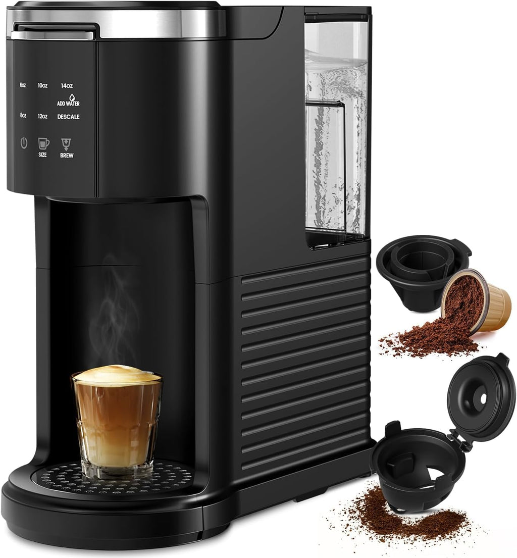 Single Serve 2 in 1 Coffee Maker with 40oz Removable Water Reservoir U50958