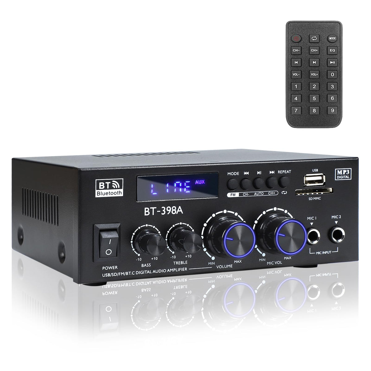 Bluetooth 5.0 Stereo Receivers, 2 Channel 450W Home Amplifier J752398