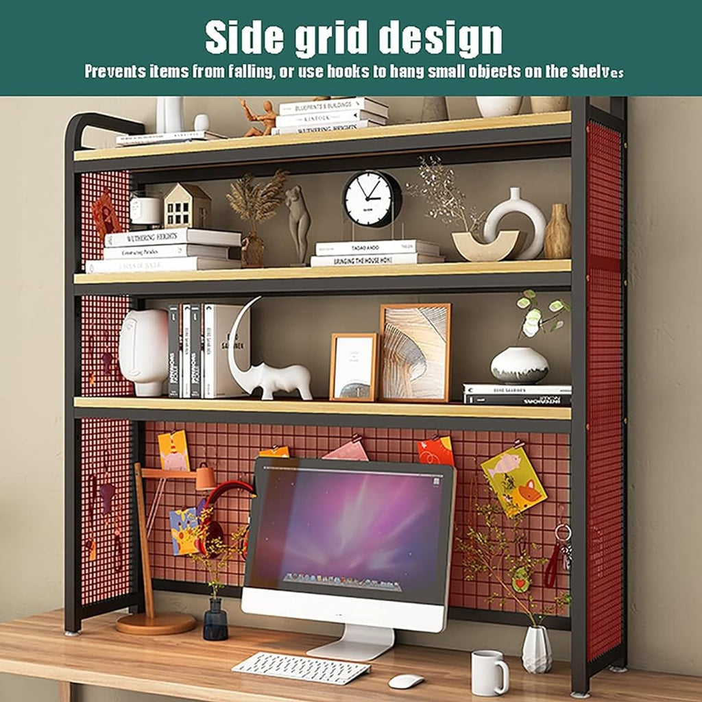 Adjustable 3-Tier Wooden Desktop Bookshelf Organizer Rack X5396