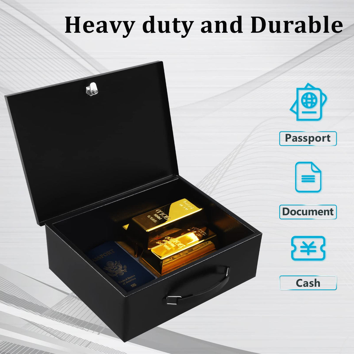 Fire Resistant Document Lock Box with Key H37238