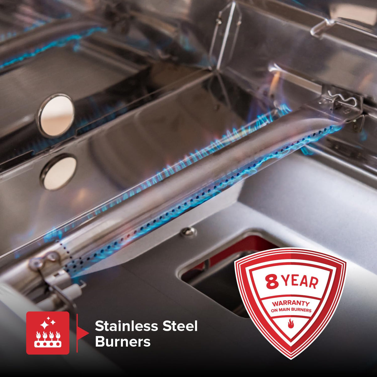 2 Burner Gas Grill with Foldable Shelves X948993