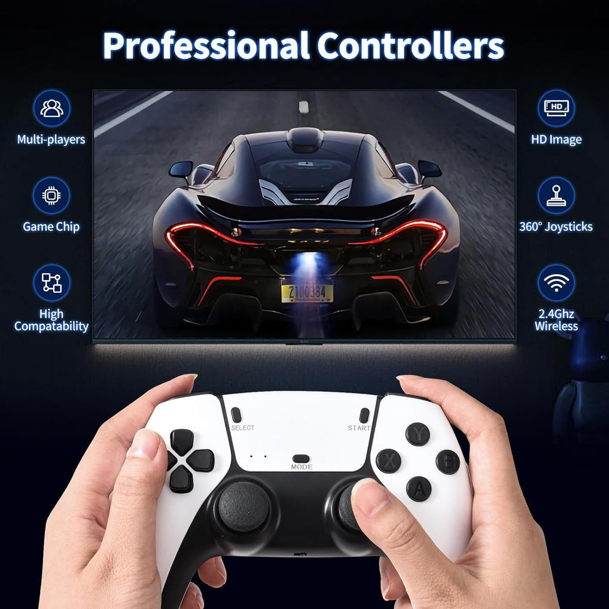 Wireless Retro Game Stick with 20000+ Classic Games, 4K HDMI, Dual 2.4G Controllers, 128GB X937695