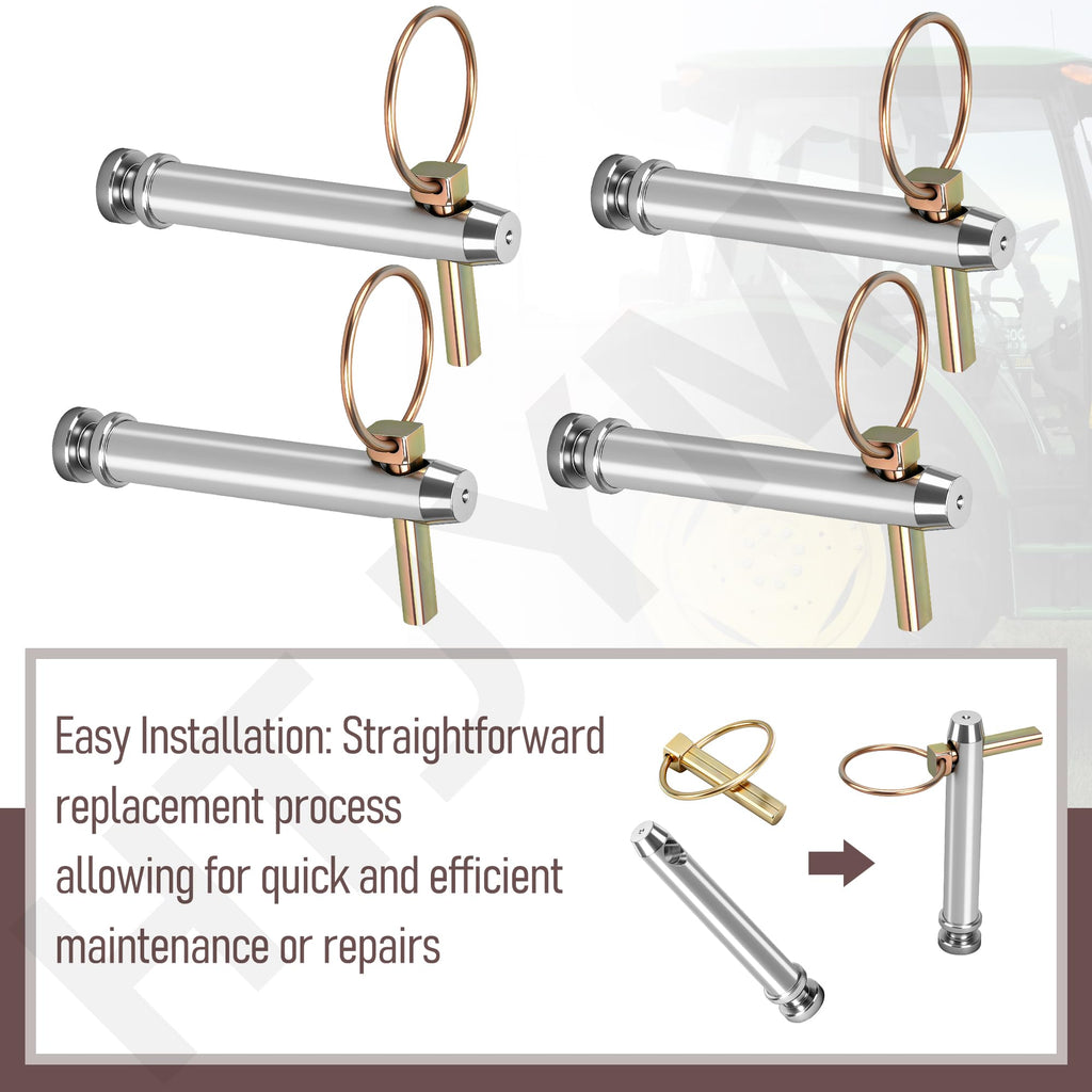Cat 1 Top Link Pin Hitch Accessories, 4 Pack, 5-1/2, 3/4" Q716611