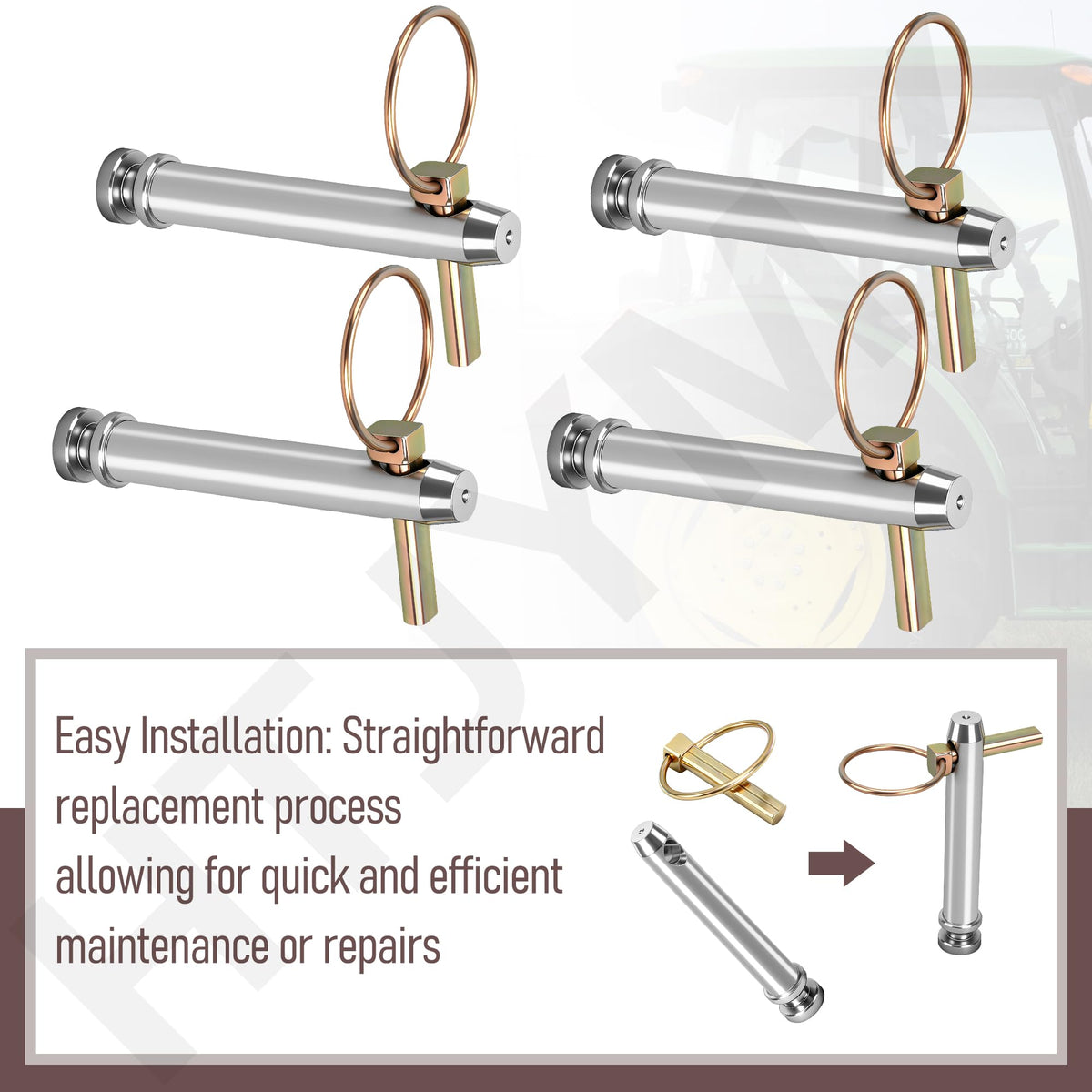 Cat 1 Top Link Pin Hitch Accessories, 4 Pack, 5-1/2, 3/4" Q716611