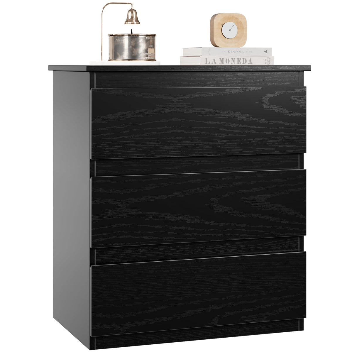 Black 3 Drawer Nightstand P234799
