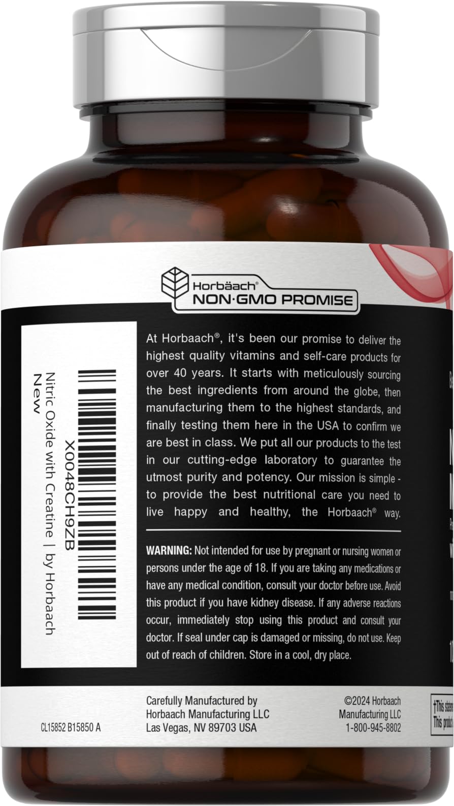 Nitric Oxide Supplement with Creatine Monohydrate 100 Capsules J4350