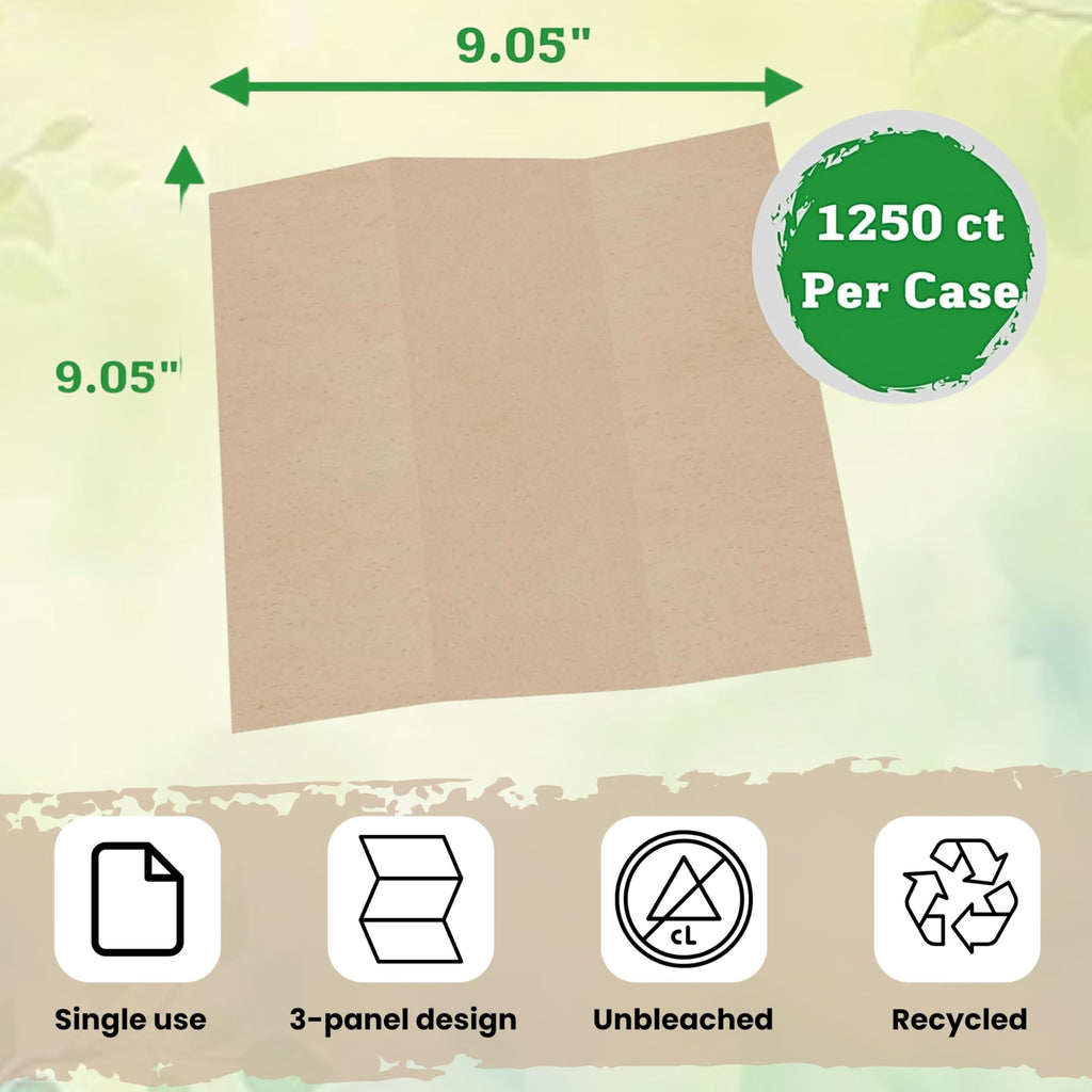 Brown Organic Unbleached Z-Fold Paper Towels L374887