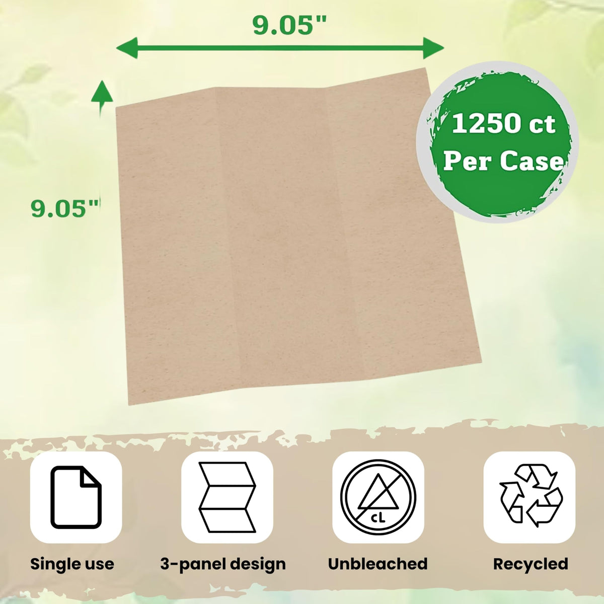 Brown Organic Unbleached Z-Fold Paper Towels L374887