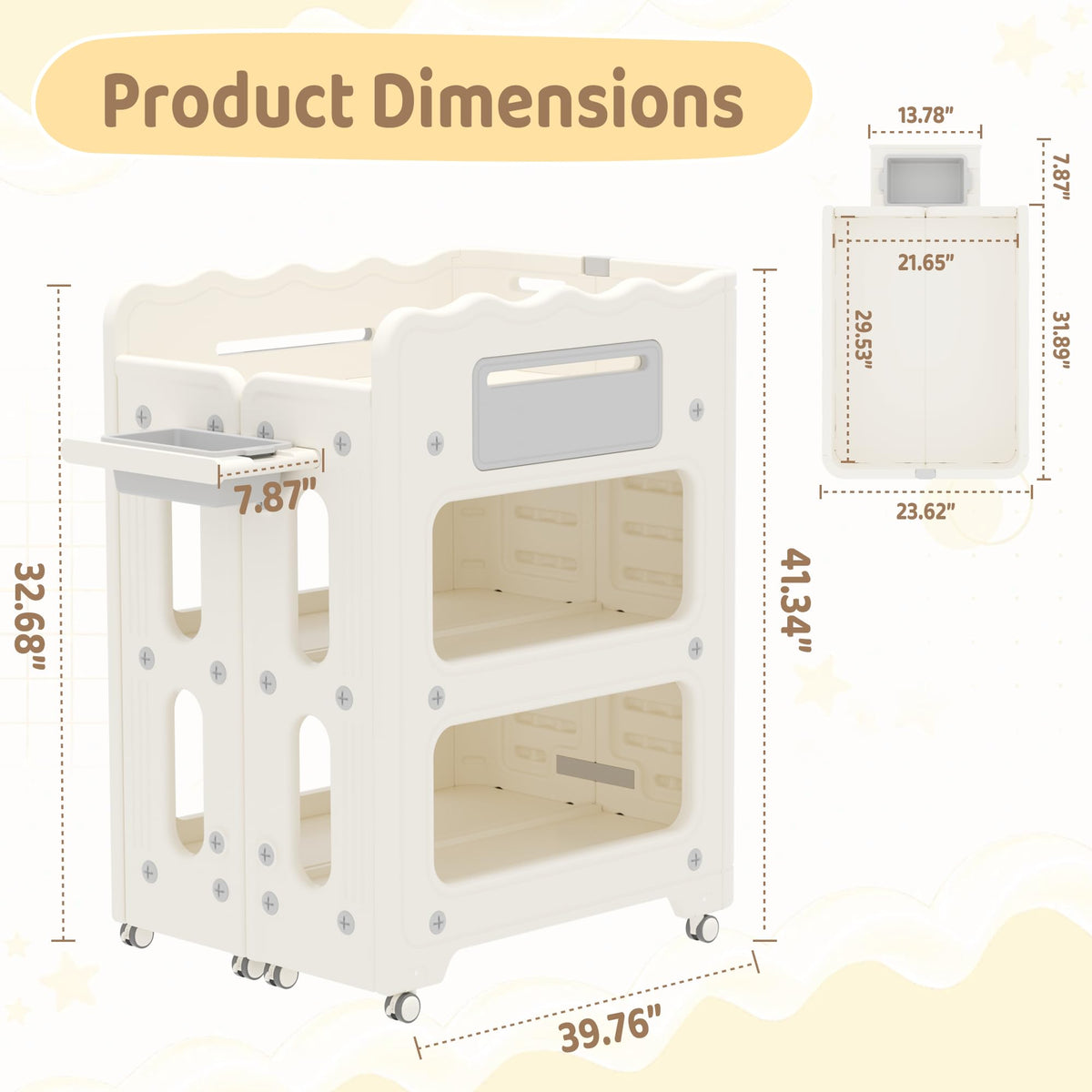 Foldable Portable Baby Changing Table with Storage Baskets L477
