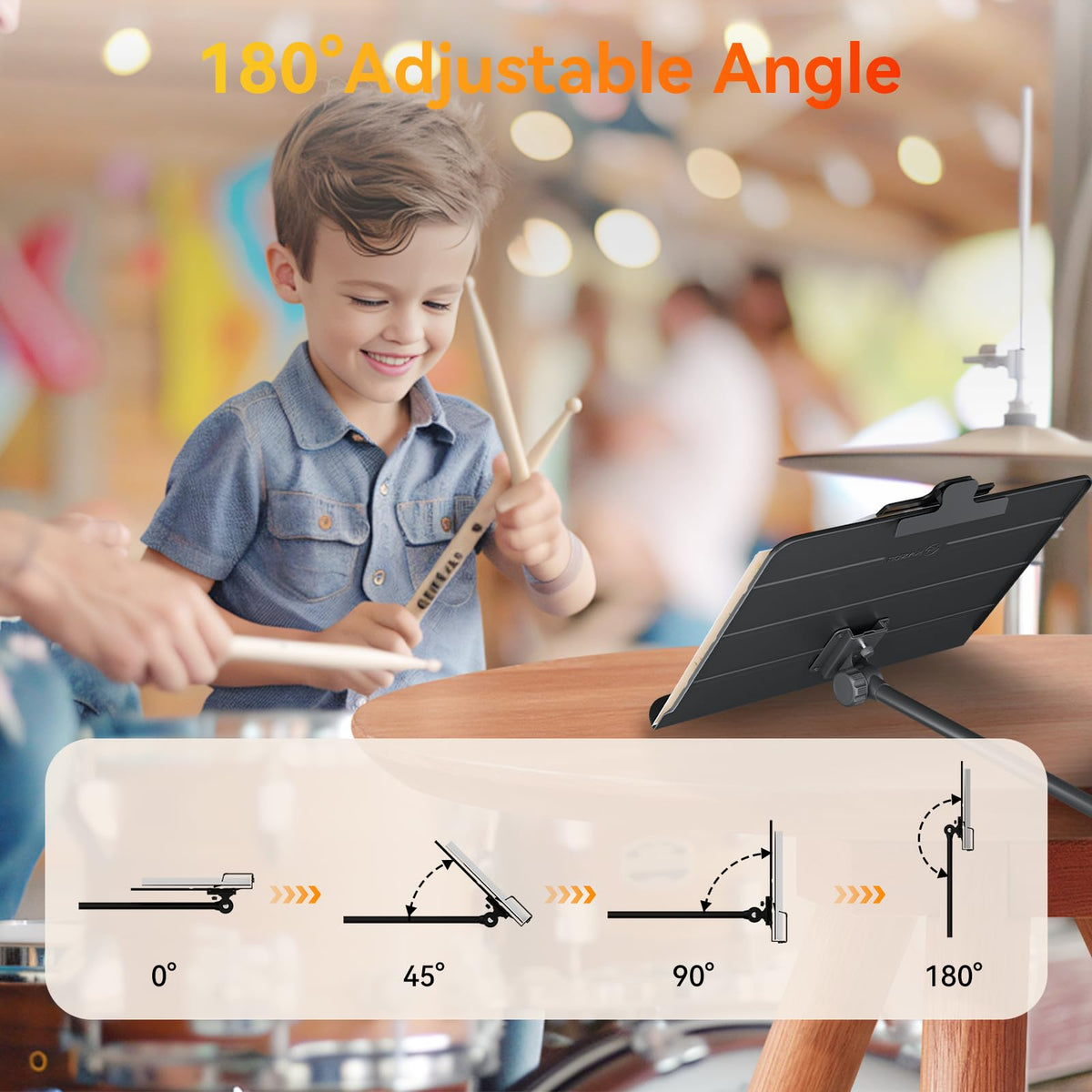 Folding Sheet Music Stand & Desktop Book Stand with Carrying Bag E558
