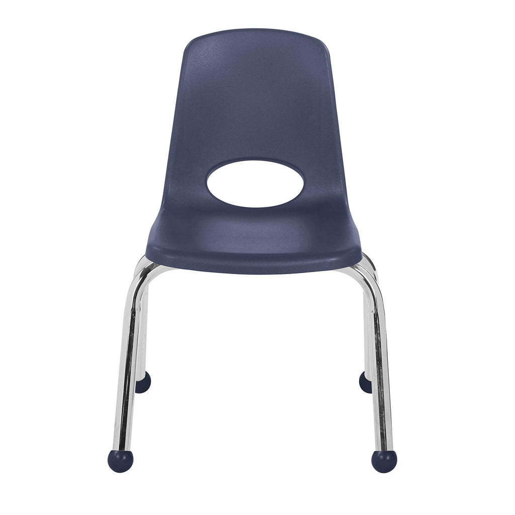 12" School Stack Chair with Ball Glides, Navy, 6-Pack X4736