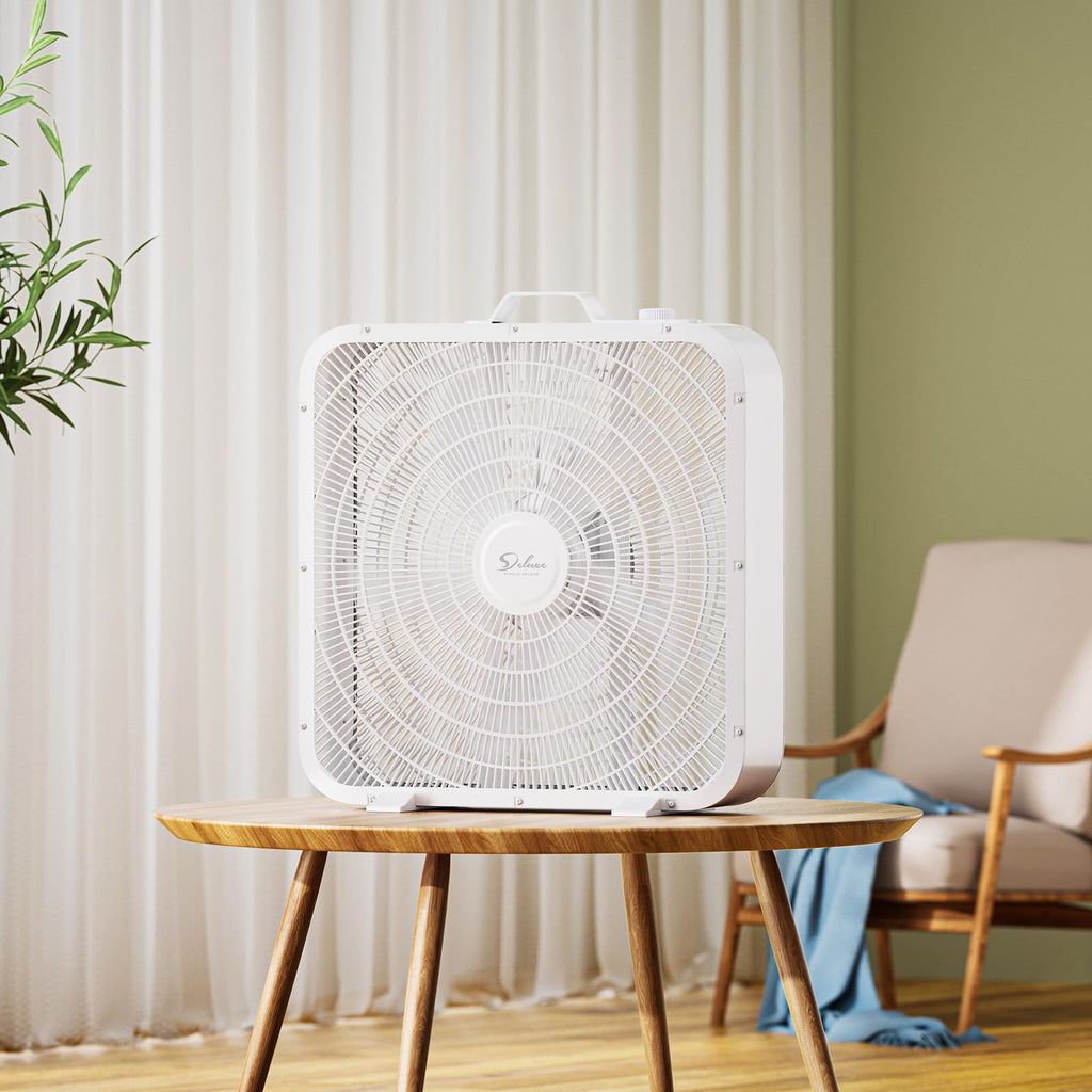 20” White 3-Speed Box Fan with Carry Handle C73610