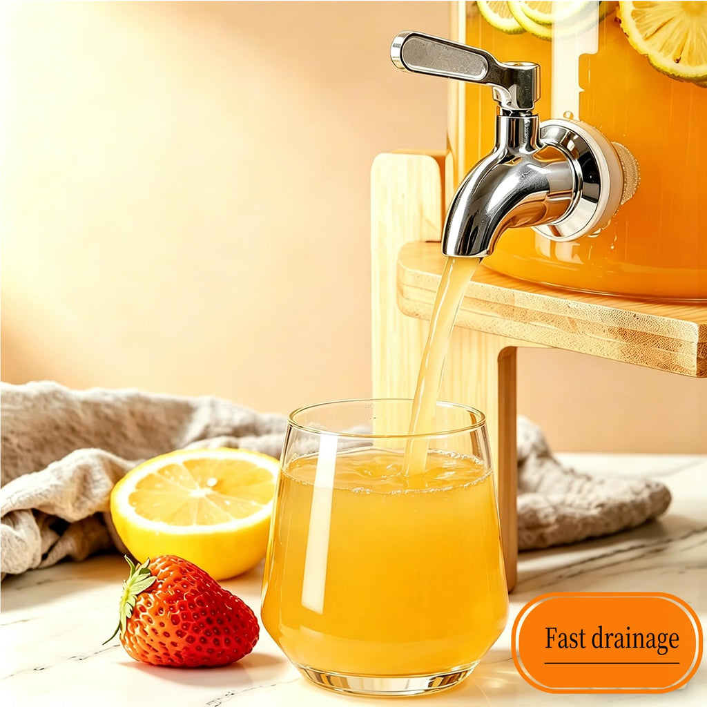 3.5 Gallon Glass Beverage Dispenser with Stand S9710