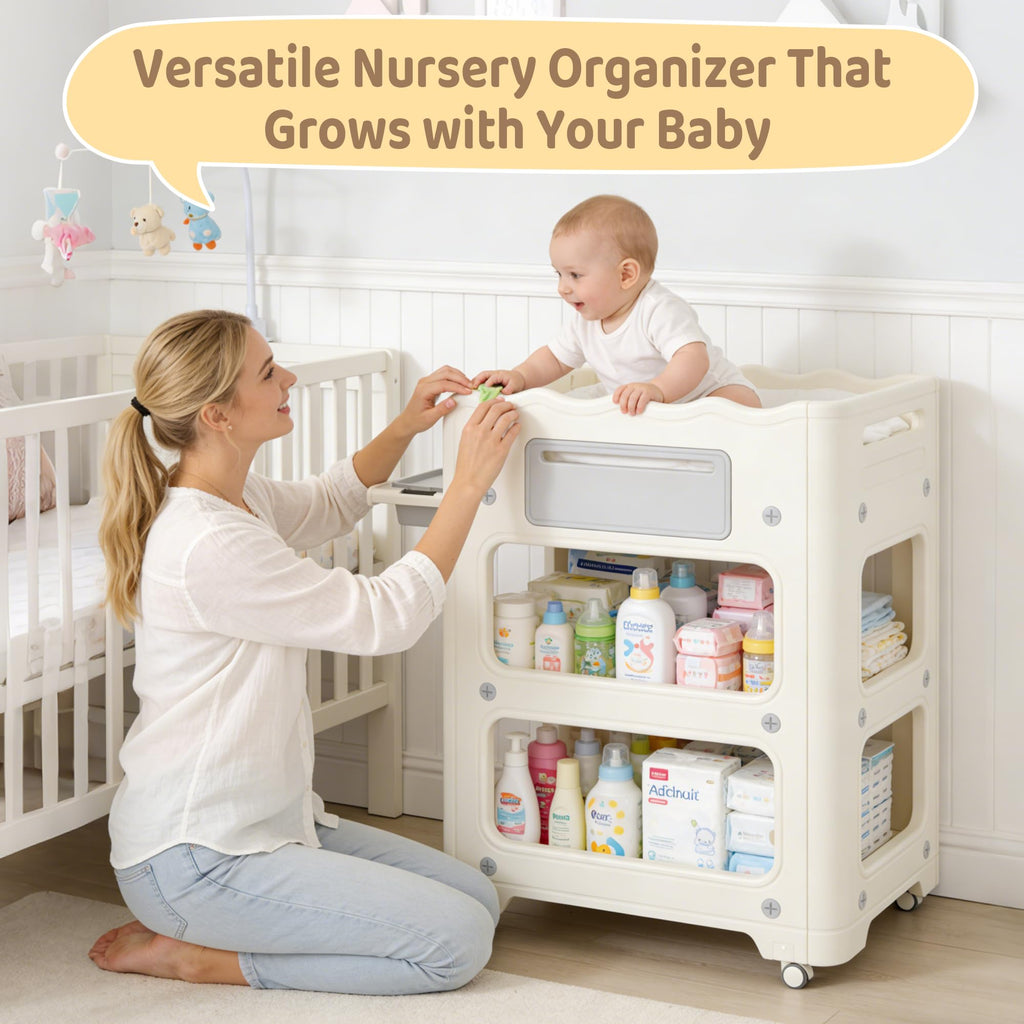 Foldable Portable Baby Changing Table with Storage Baskets L477