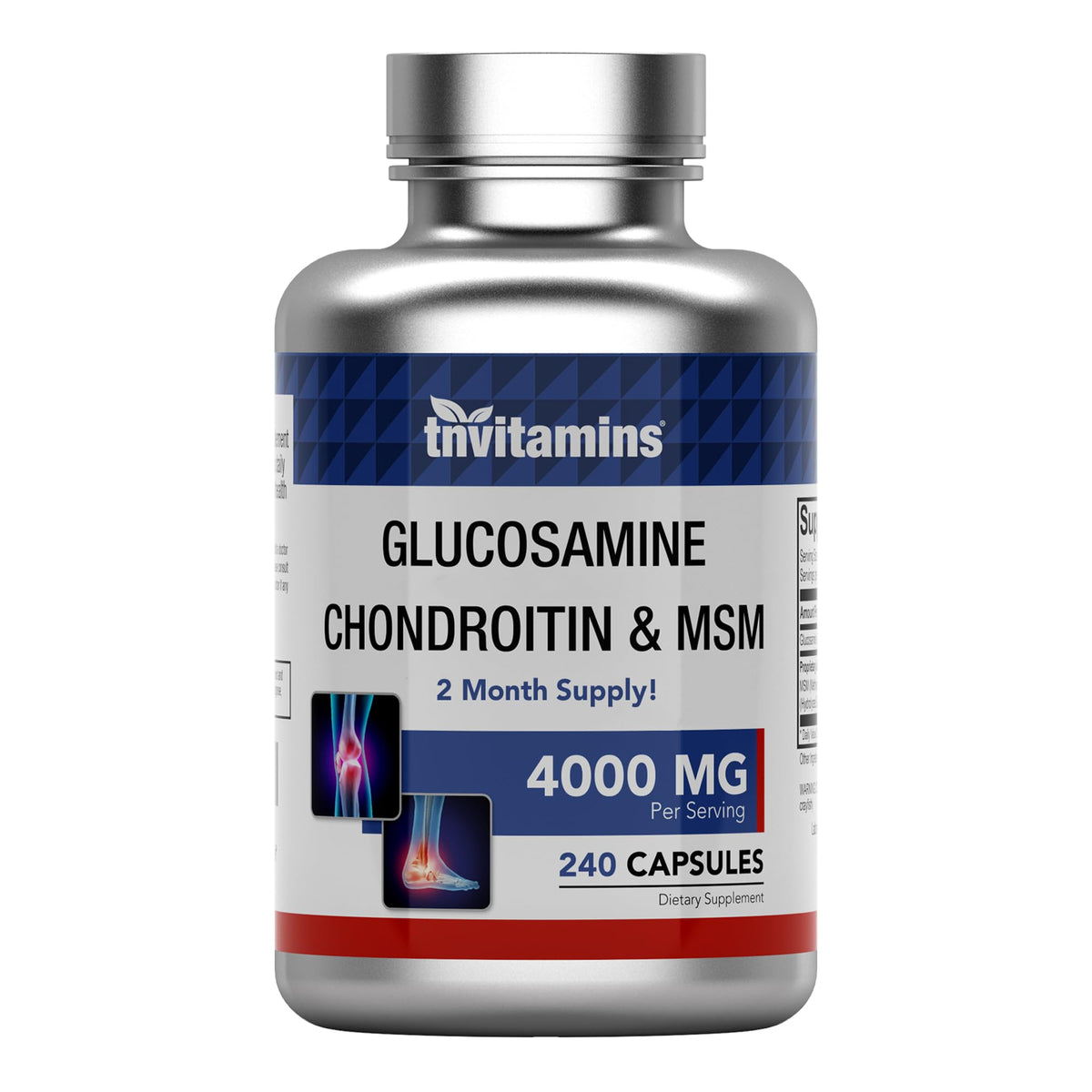 Glucosamine Chondroitin MSM 240 Capsules 4,000 mg Joint Support Supplement P11648