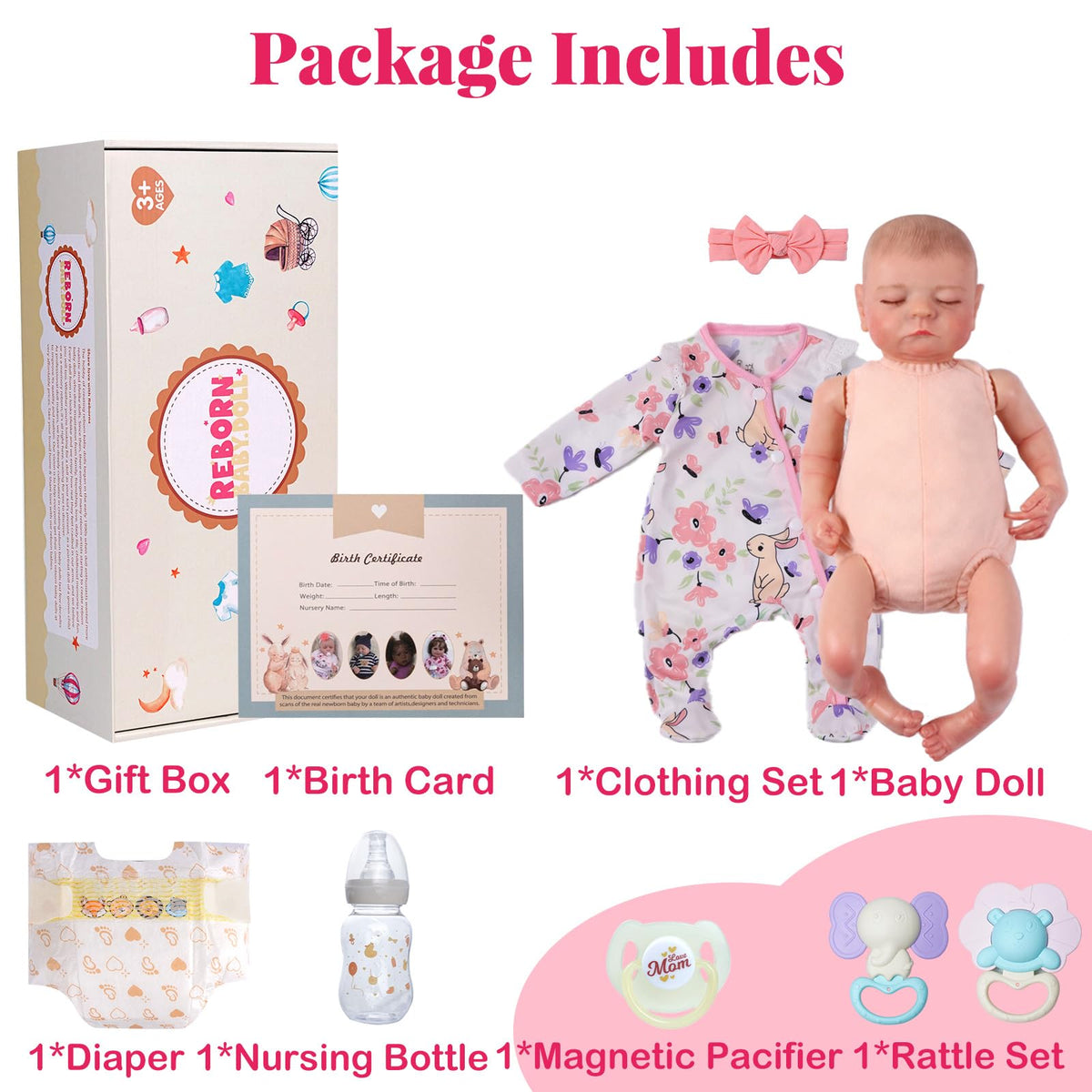 20 Inch Closed-Eye Reborn Baby Doll V18790