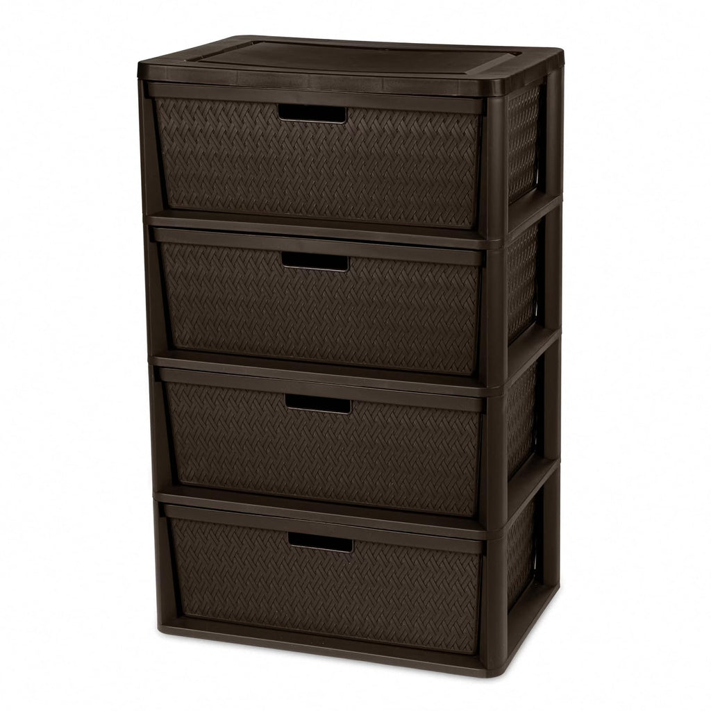 4 Drawer Brown Plastic Storage Tower R6881