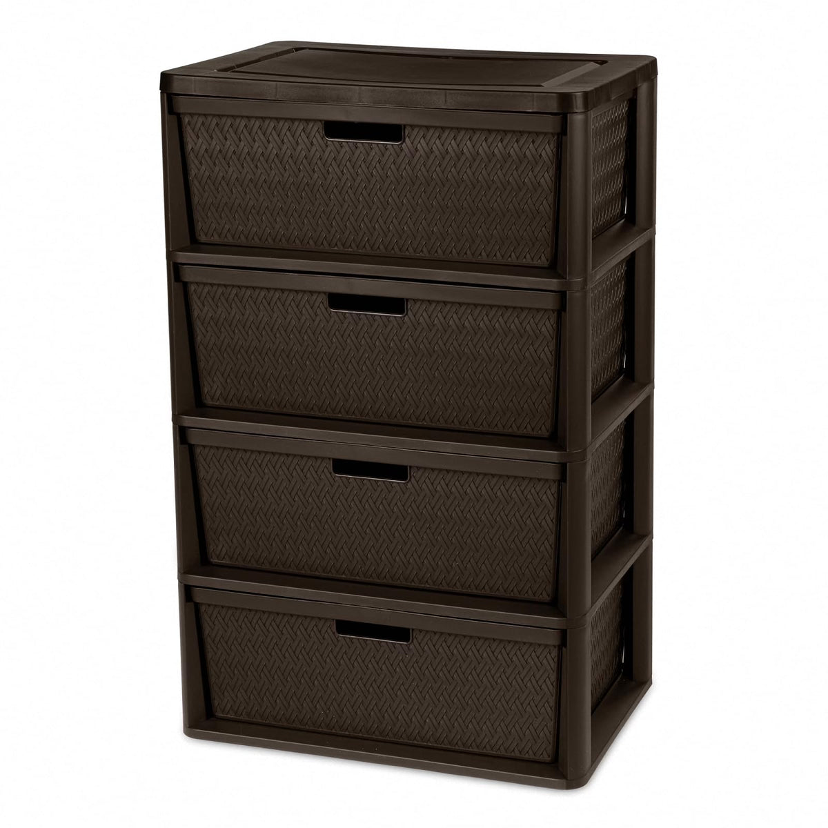4 Drawer Brown Plastic Storage Tower R6881