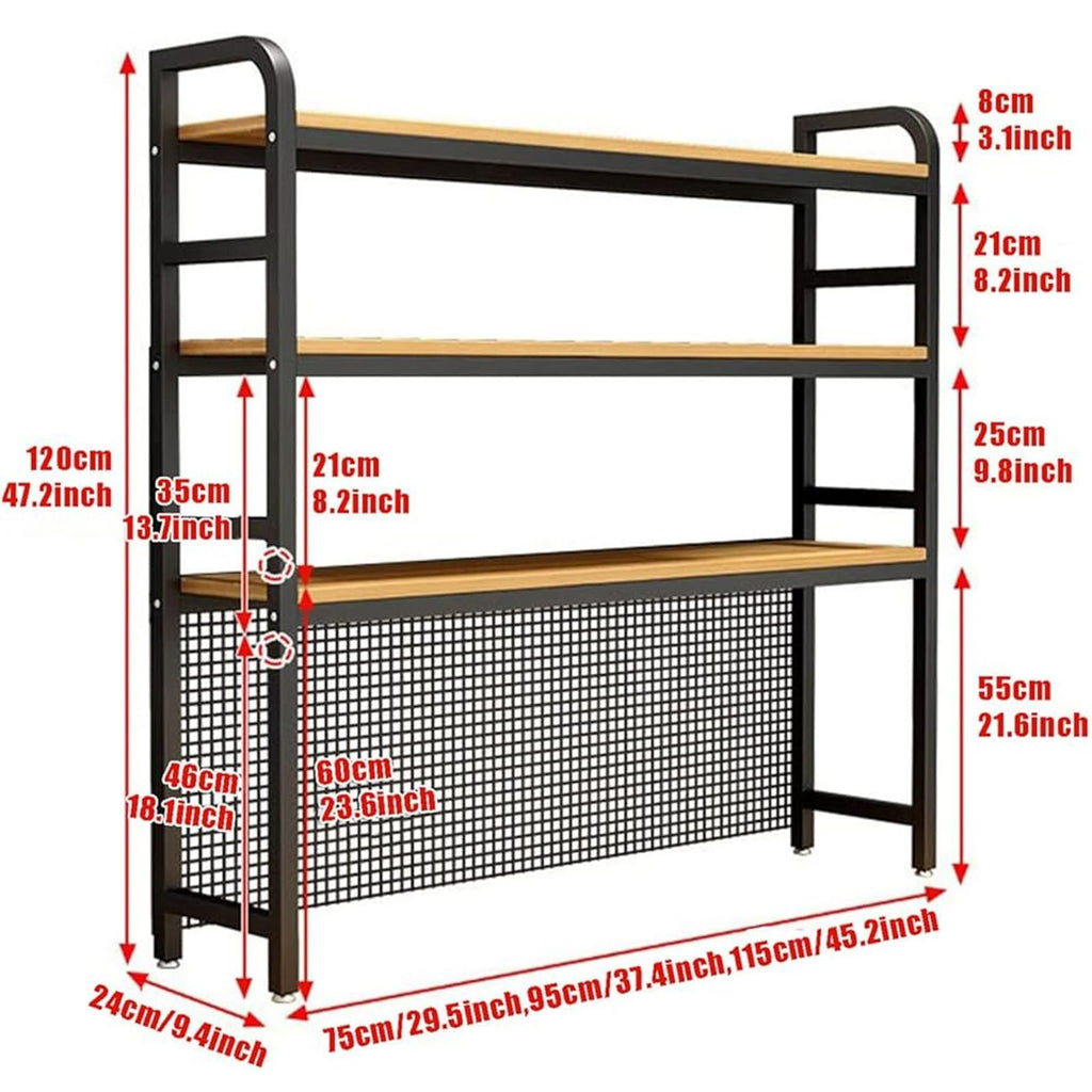 Adjustable 3-Tier Wooden Desktop Bookshelf Organizer Rack X5396