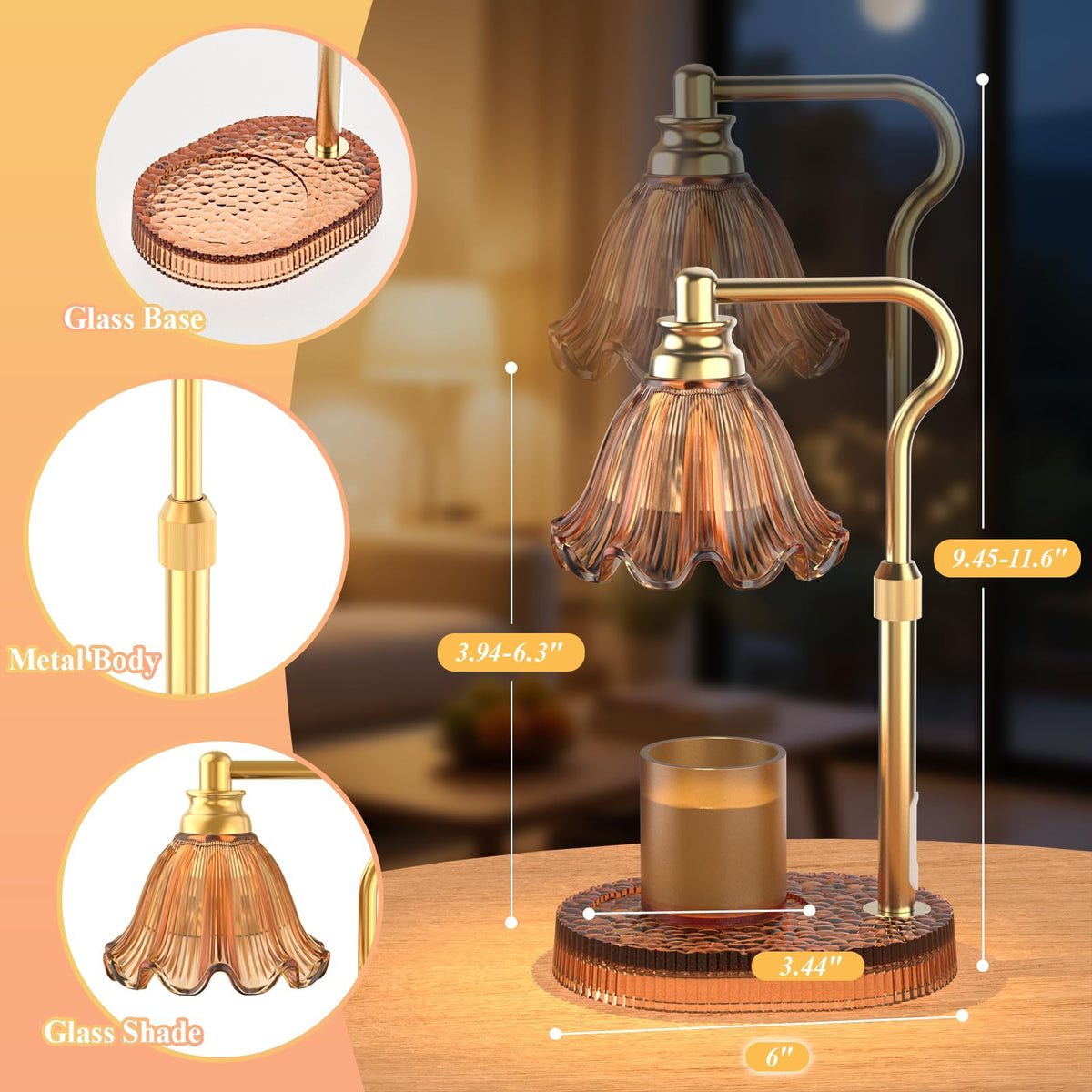 Candle Warmer Lamp with Timer & Dimmer V454