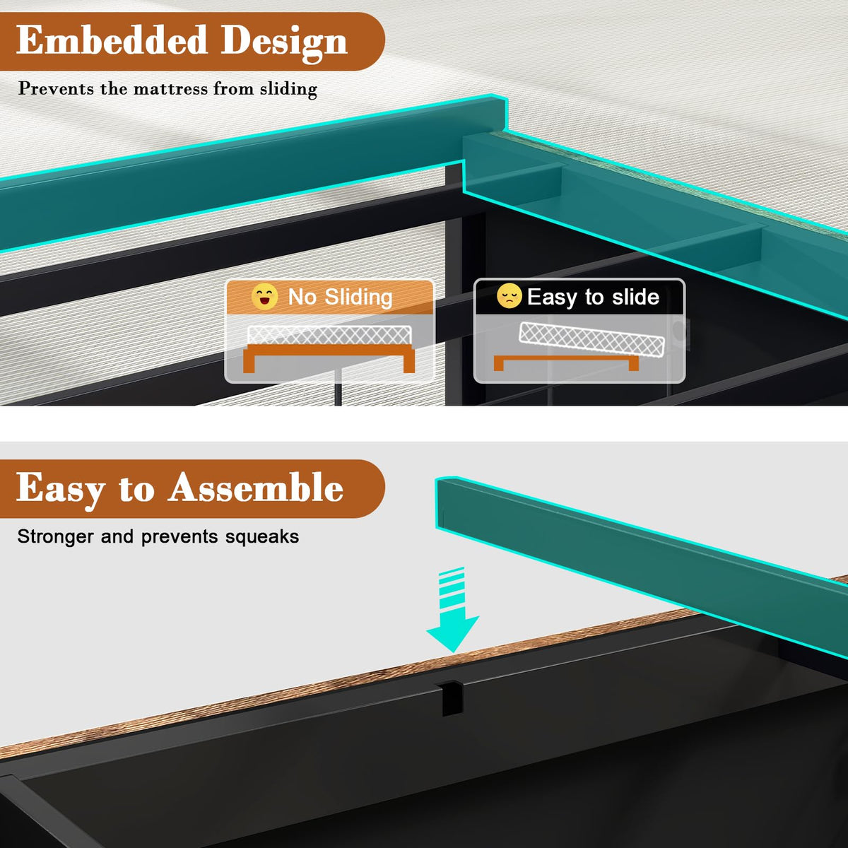Twin Size Corner Bed Frame with Storage and Headboard L9679