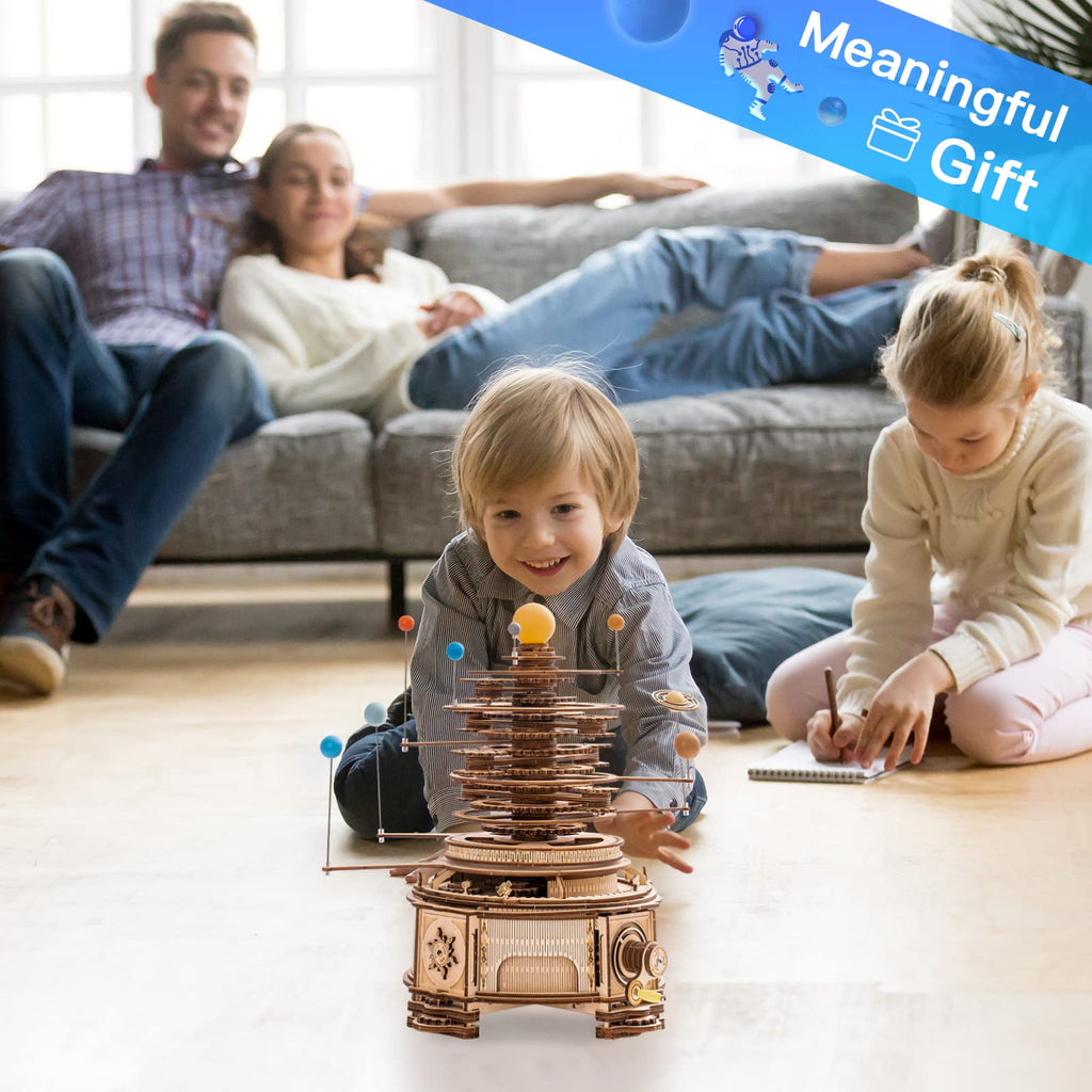 3D Wooden Puzzle Mechanical Building Set 8 Orbiting Planets W236