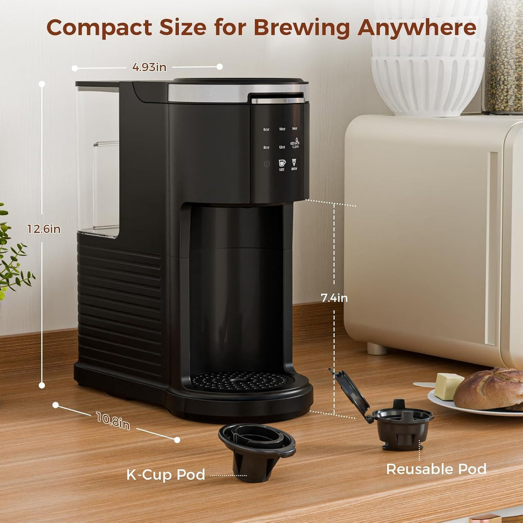 Single Serve 2 in 1 Coffee Maker with 40oz Removable Water Reservoir U50958