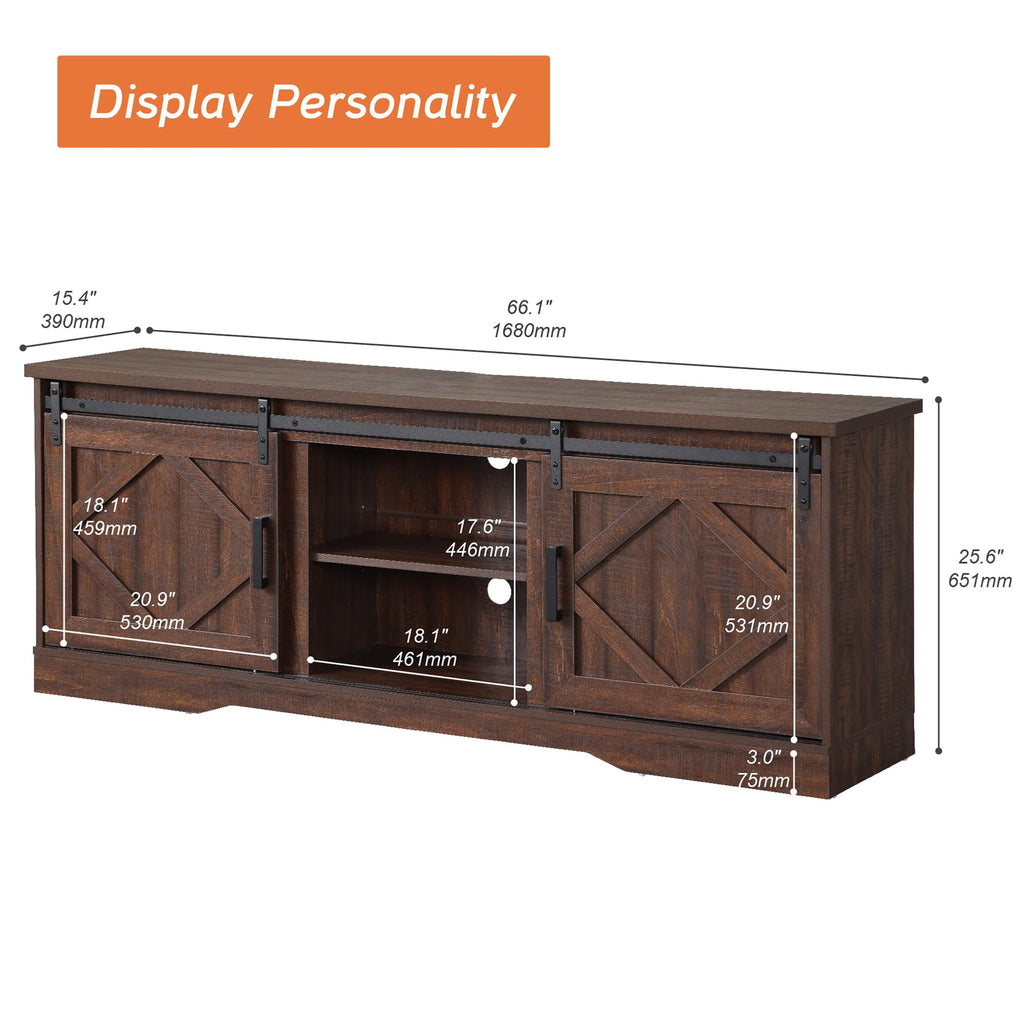 Farmhouse TV Stand for 60-75 inch TV E778