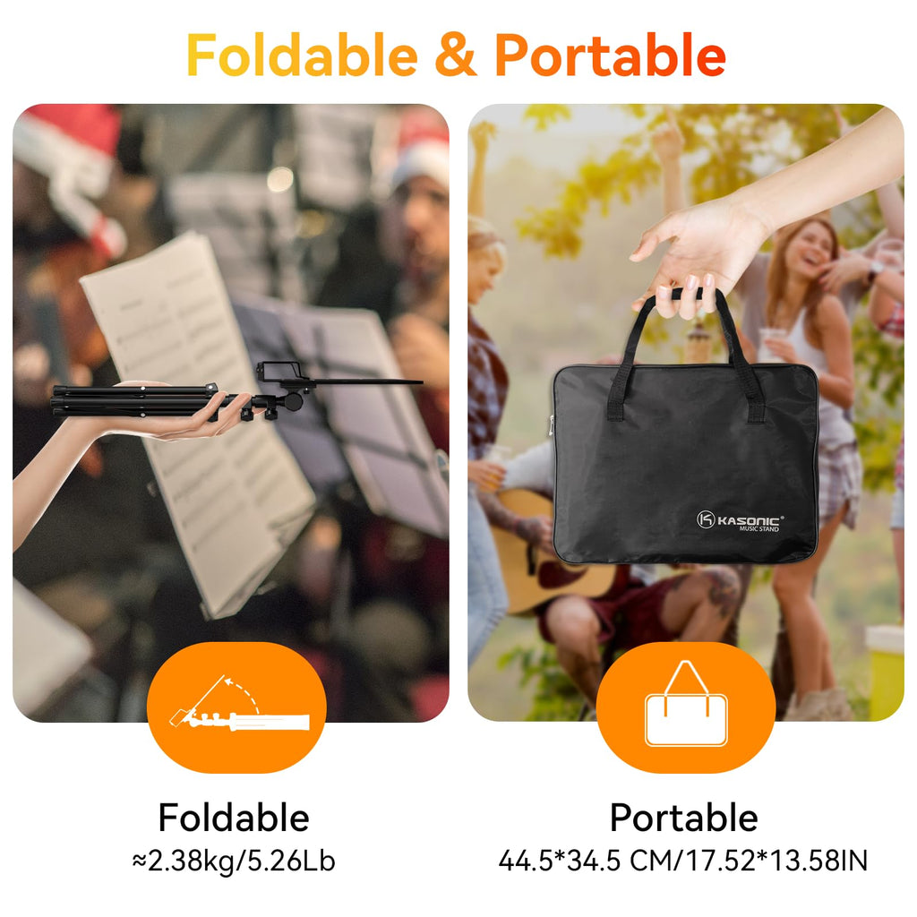 Folding Sheet Music Stand & Desktop Book Stand with Carrying Bag E558